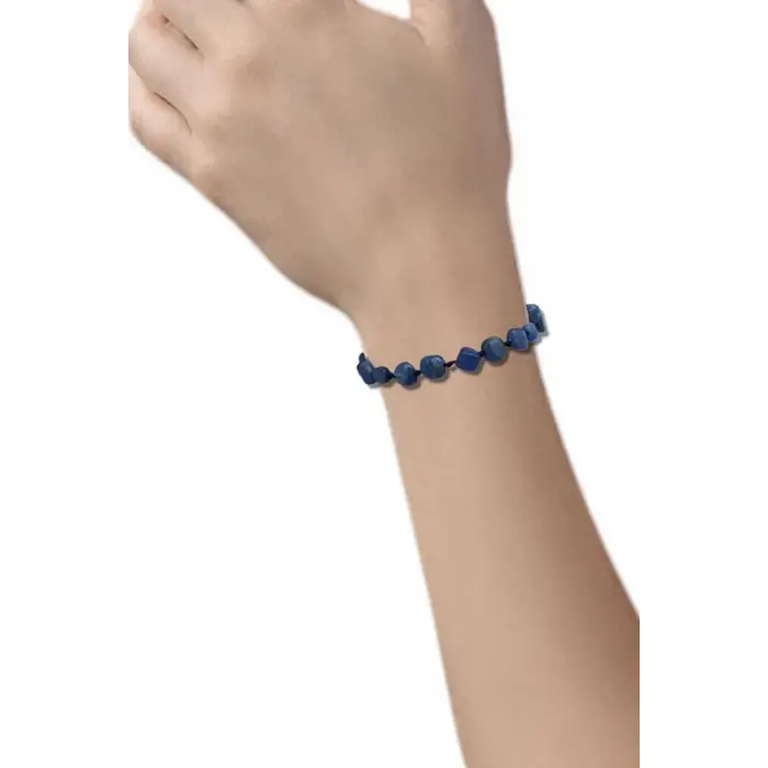Doğal Kyanit Bileklik, Makrome Ayarlı 404-4