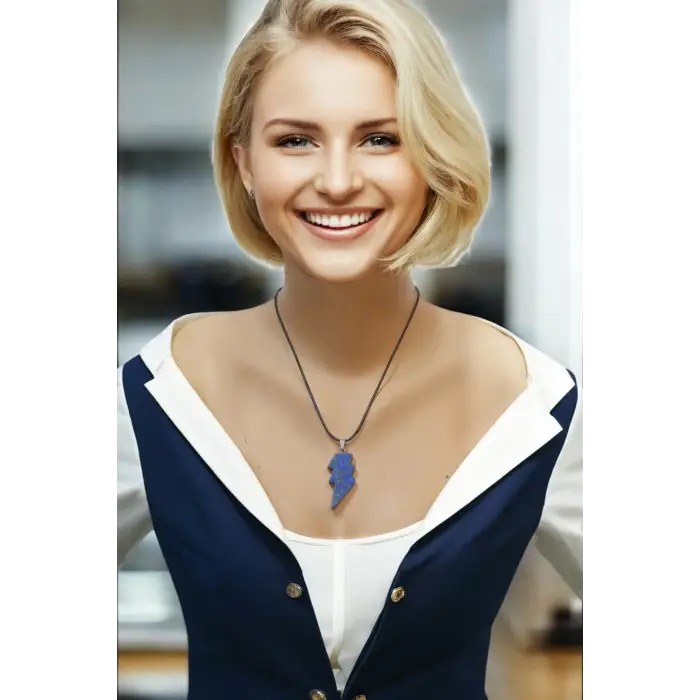 Doğal Lapis Lazuli Kolye Farklı Kesim 318-4