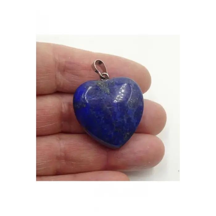 Doğal Lapis Taşı Kolye Ucu - Kalp Kesim 209-2
