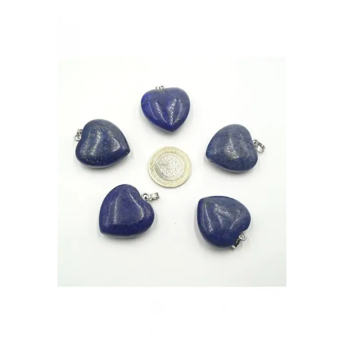Doğal Lapis Taşı Kolye Ucu - Kalp Kesim 209-2