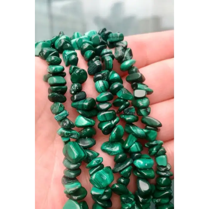 Doğal Malahit Kırıktaş Dizi - 80 cm.