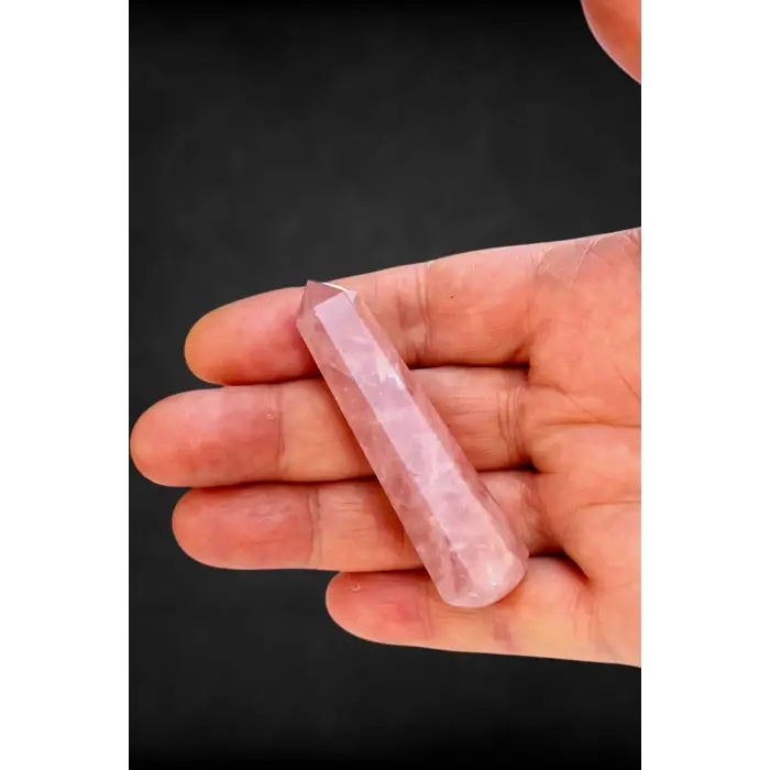 Doğal Pembe Kuvars Masaj Çubuğu 105-3