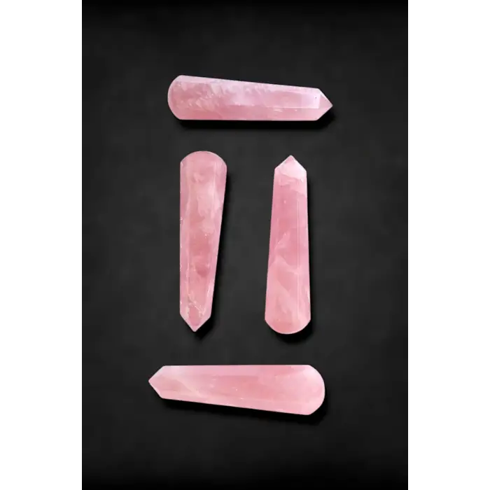 Doğal Pembe Kuvars Masaj Çubuğu 105-3