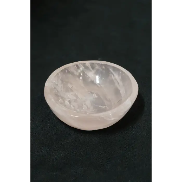 Doğal Pembe Kuvars Taşı Kase PKS7
