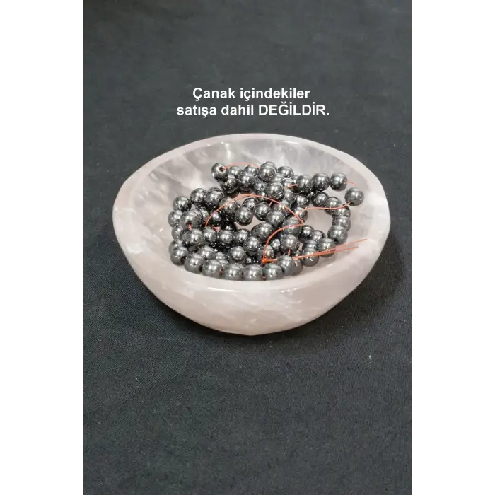 Doğal Pembe Kuvars Taşı Kase PKS7