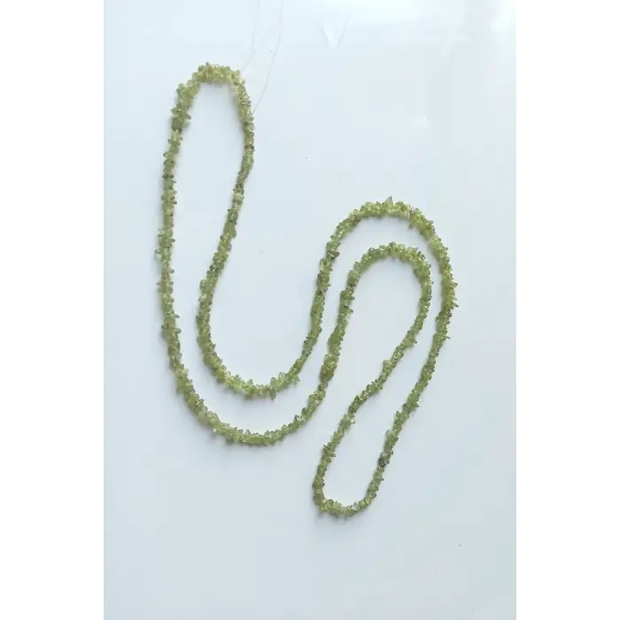 Doğal Peridot Zeberceti İnce Kırıktaş Dizi-90 cm