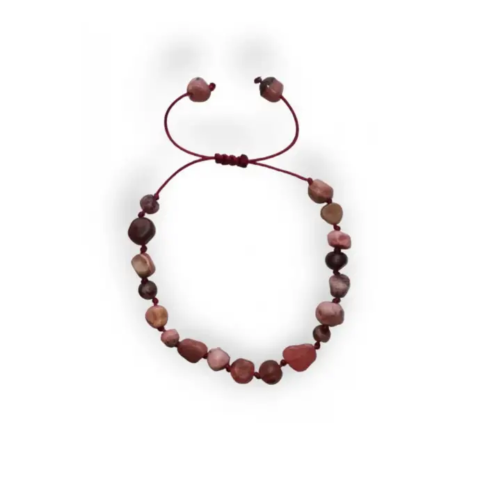 Doğal Rodokrosit Bileklik Makrome Ayarlı 634-2