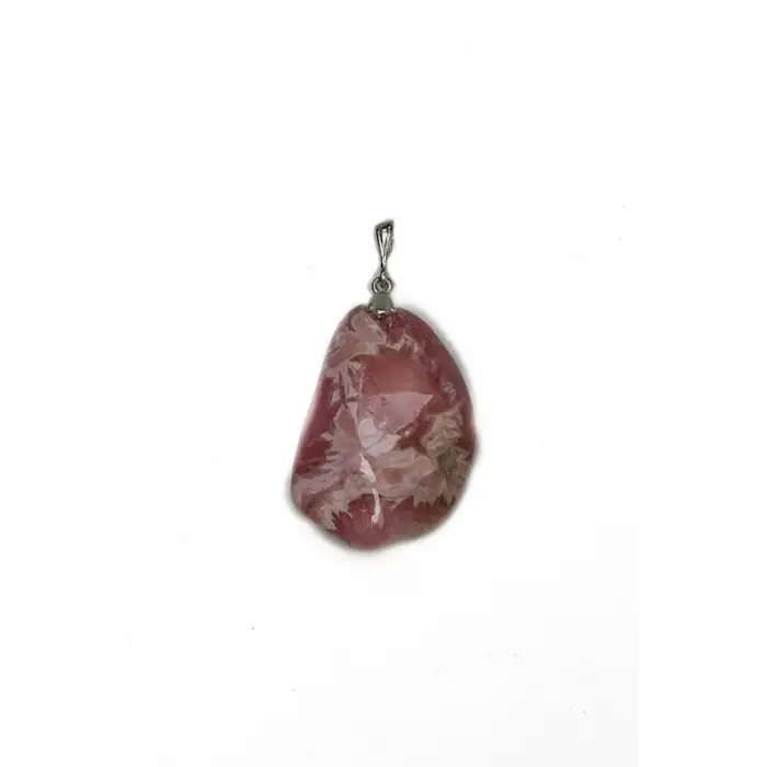 Doğal Rodokrosit Kolye Ucu Gümüş Malzemeli 400-23