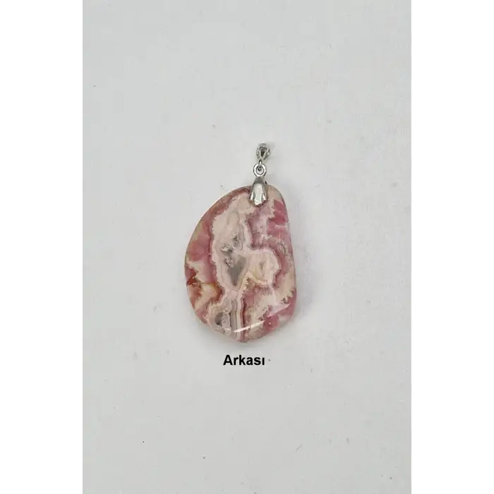 Doğal Rodokrosit Kolye Ucu Gümüş Malzemeli 400-23