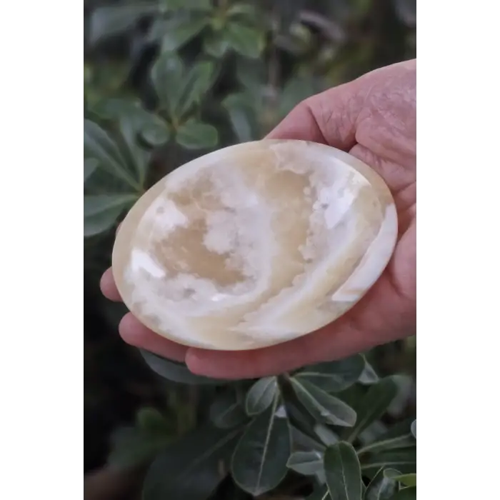 Doğal Sarı Oniks Taşından Kase 32-ONK