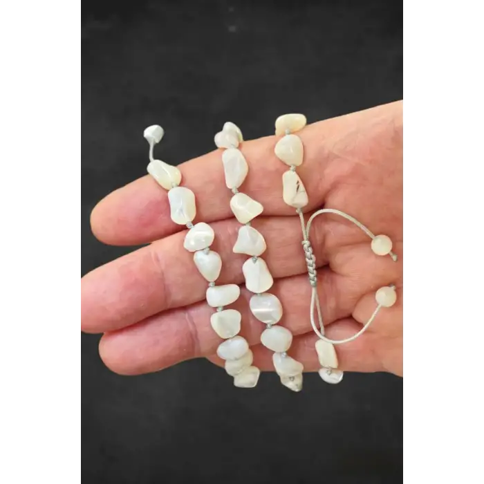 Doğal Sedef Bileklik Makrome Ayarlı 424-3