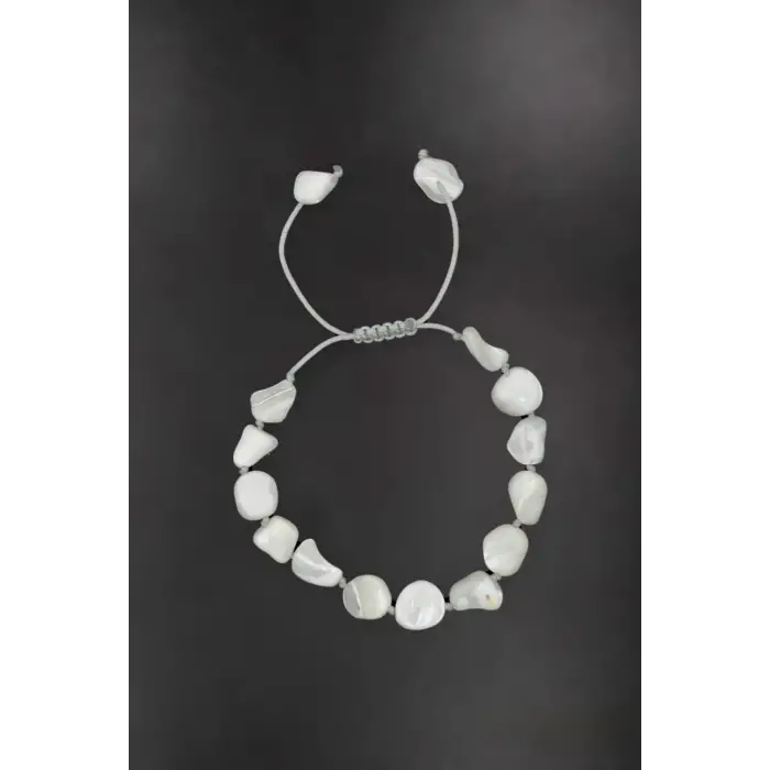 Doğal Sedef Bileklik Makrome Ayarlı 424-3