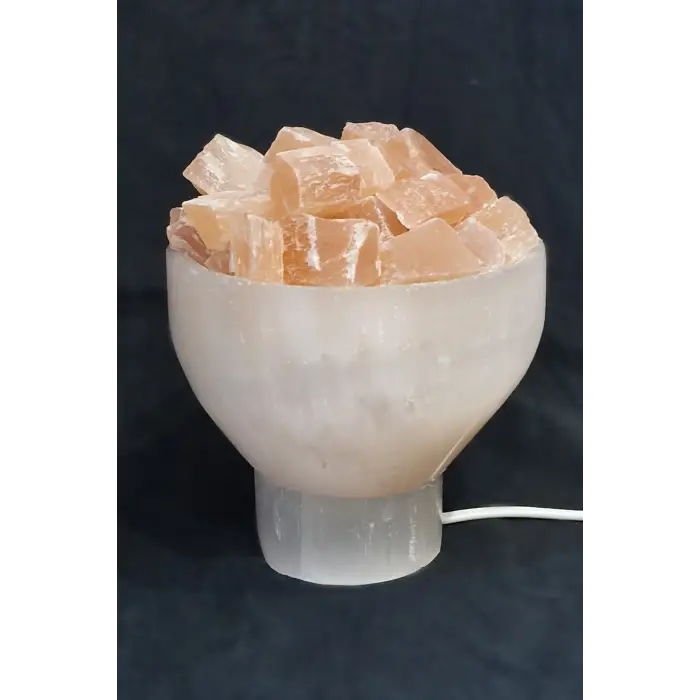 Doğal Selenit Taşı Gece Lambası