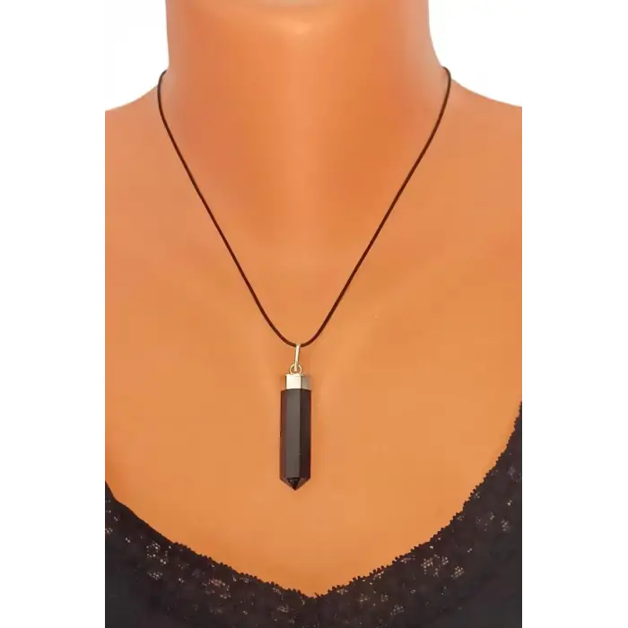Doğal Shungite Şungit Kolye 448-3