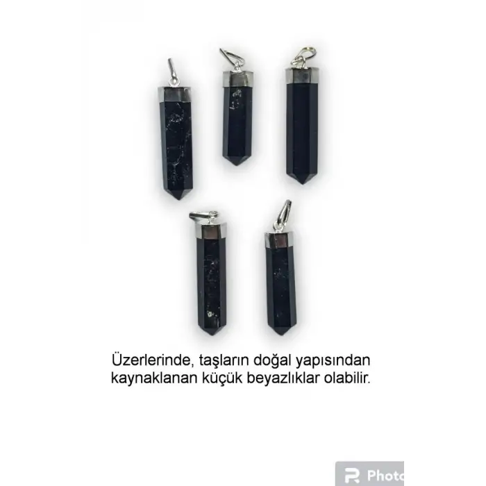 Doğal Shungite Şungit Kolye 448-3