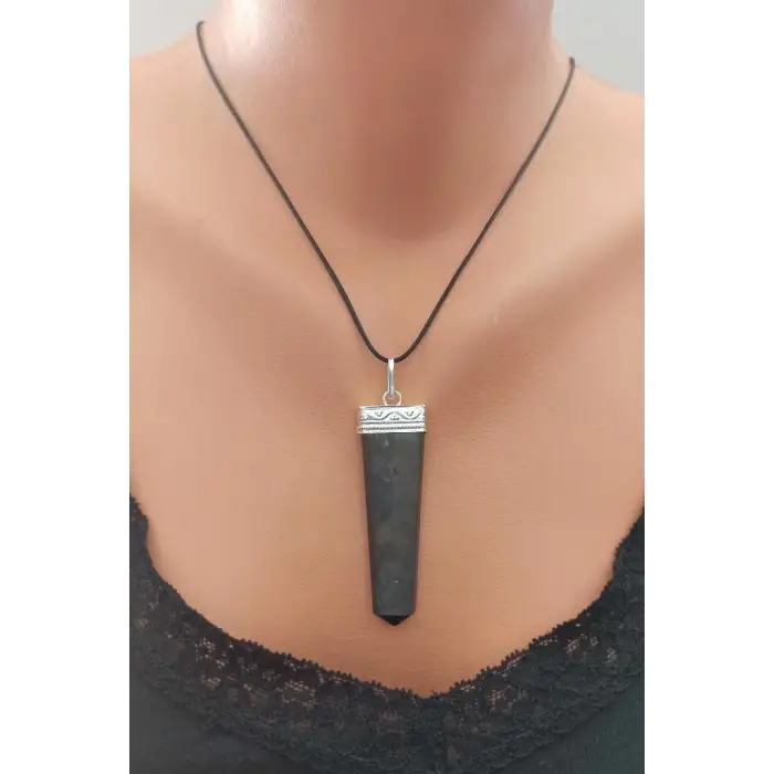 Doğal Shungite Şungit Kolye 640