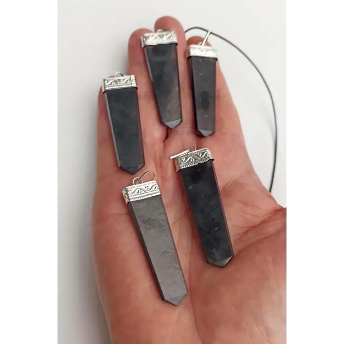 Doğal Shungite Şungit Kolye 640