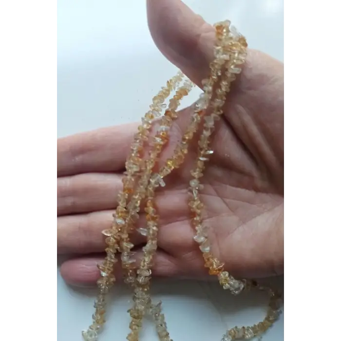 Doğal Sitrin İnce Kırıktaş Dizi-90 cm