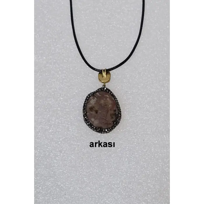 Doğal Sitrin Kristali Kolye 400-24