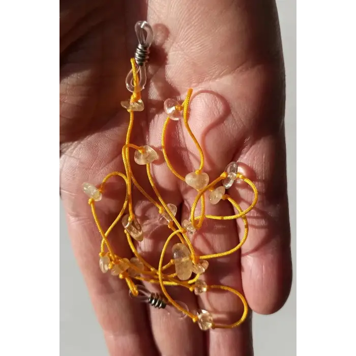 Doğal Sitrin Taşlı Gözlük İpi 129-7