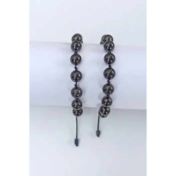 Doğal Şungit Bileklik Shungite Makrome Ayarlı 407-4