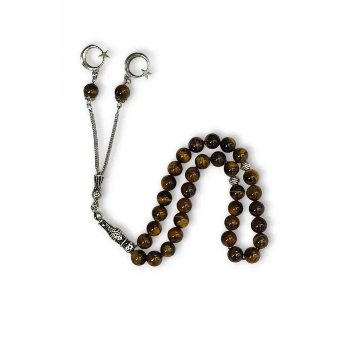 Doğal Taş Kaplangözü Tesbih 8mm Küre Kesim 608-2