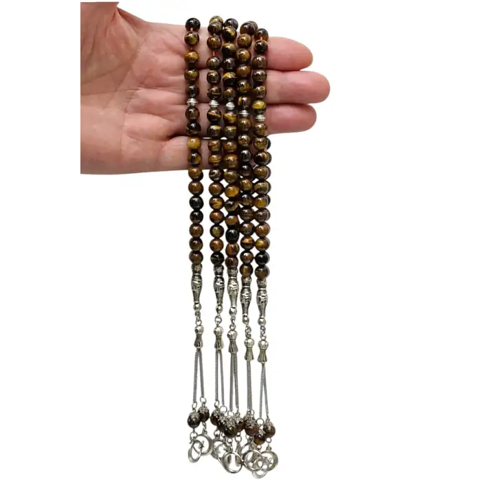 Doğal Taş Kaplangözü Tesbih 8mm Küre Kesim 608-2