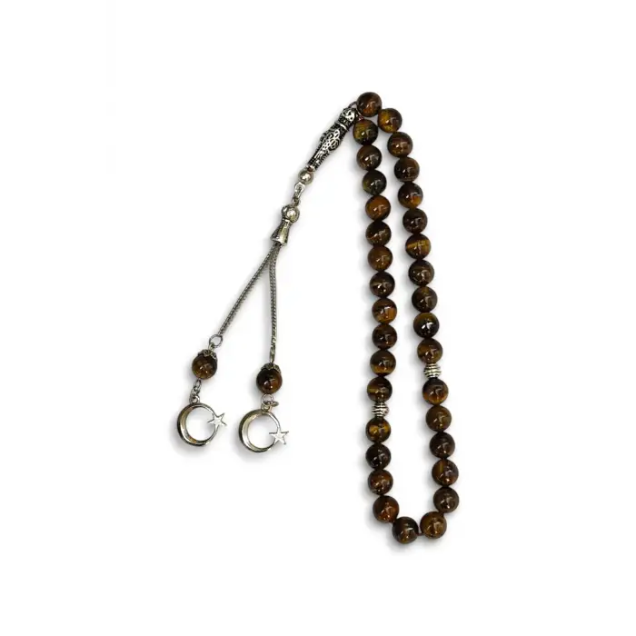 Doğal Taş Kaplangözü Tesbih 8mm Küre Kesim 608-2