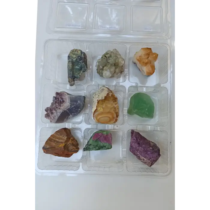 Doğal Taş Koleksiyonu, 9 Parça Bölmeli Kutuda DTK-9