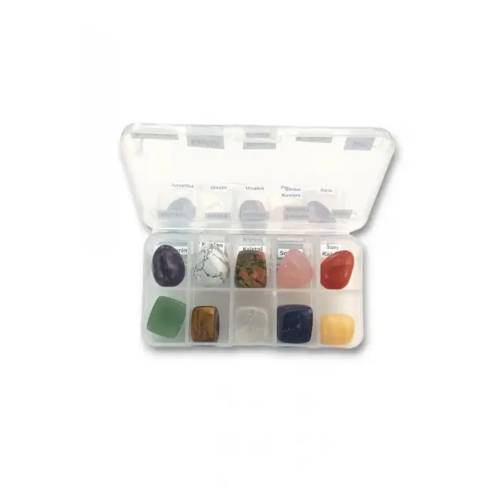 Doğal Taş Koleksiyonu, 10 Parça Bölmeli Kutuda DK10