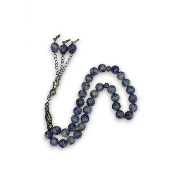 Doğal Taş Mavi Kuvars Tesbih 8mm Küre Kesim 221-3