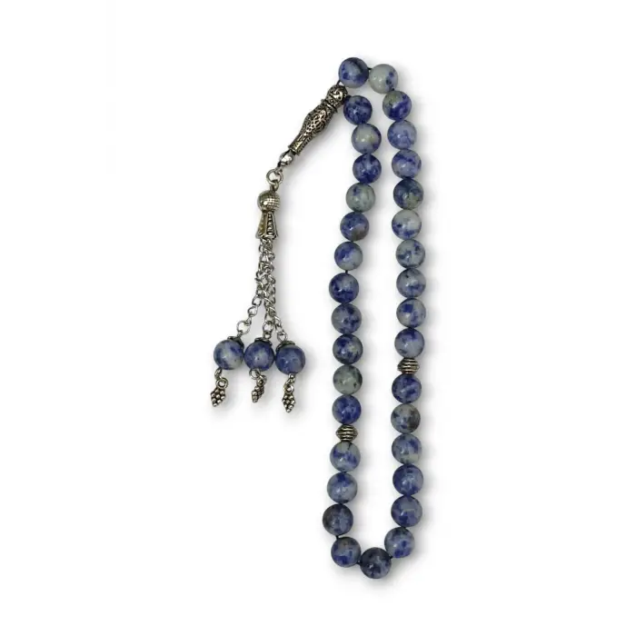 Doğal Taş Mavi Kuvars Tesbih 8mm Küre Kesim 221-3