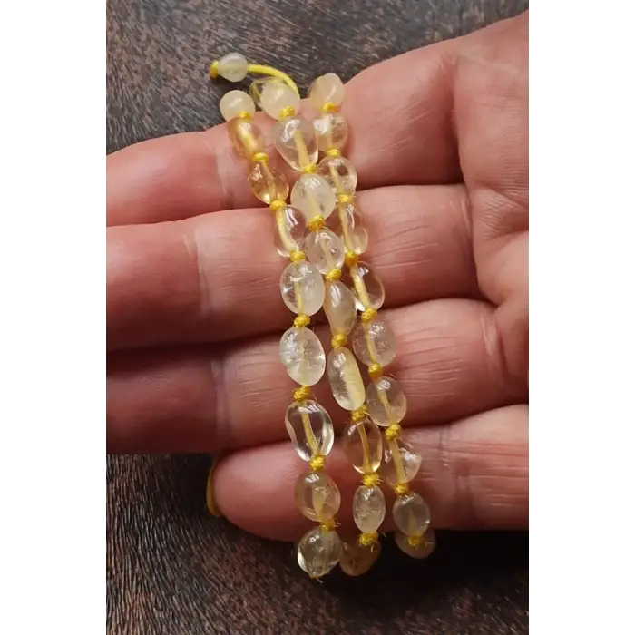 Doğal Taş Sitrin Bileklik, Makrome Ayarlı 679-1