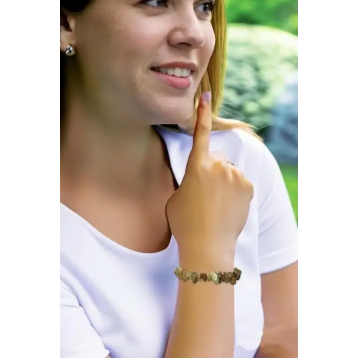 Doğal Tsavorite Yeşil Lal Taşı Bileklik Kırıktaş 319-1