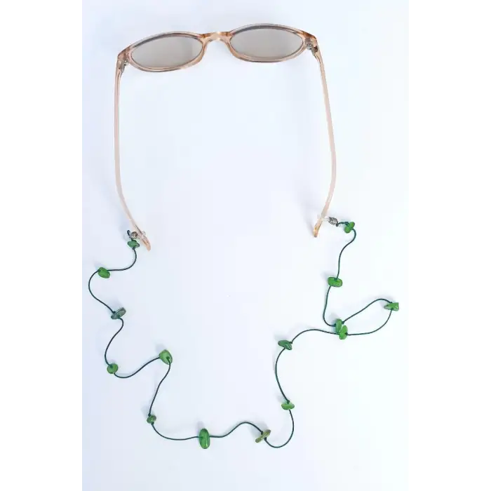 Doğal Yeşim Taşlı Gözlük İpi 129-6