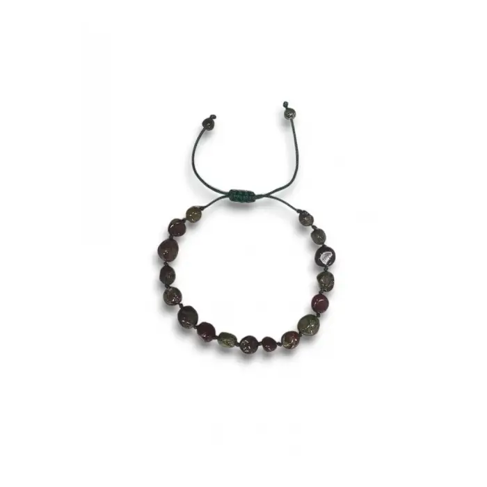 Dragon Blood Jasper Bileklik Makrome Ayarlı 337-3