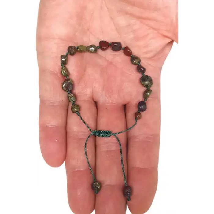 Dragon Blood Jasper Bileklik Makrome Ayarlı 337-3