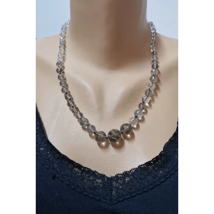 Dumanlı Kuvars Kolye - El İşi Süzme Tasarım 310-6