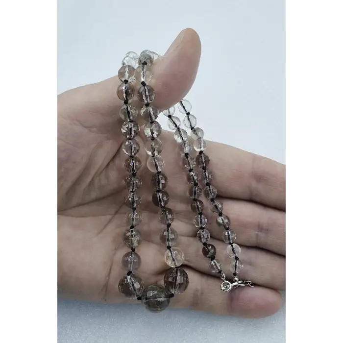 Dumanlı Kuvars Kolye - El İşi Süzme Tasarım 310-6