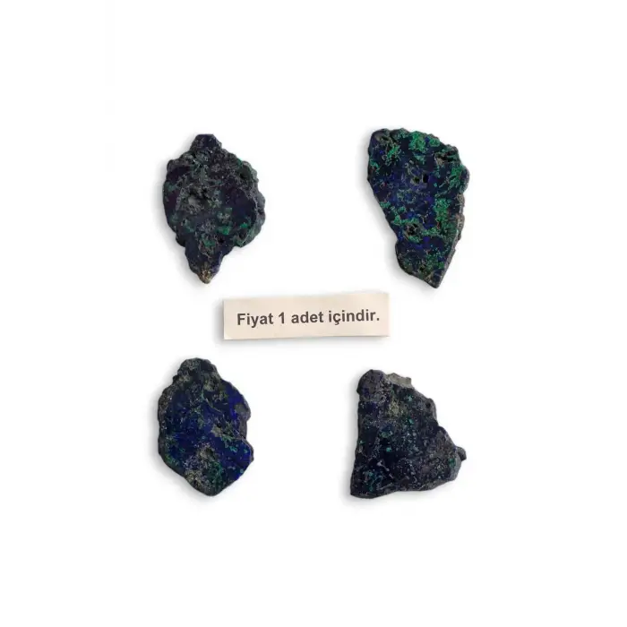 Düz Kesim Doğal Azurit Parça Malahit Karışımlı 121-2