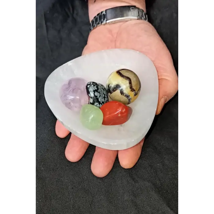 Enerji Çanağı Beyaz Selenit Kase 46U