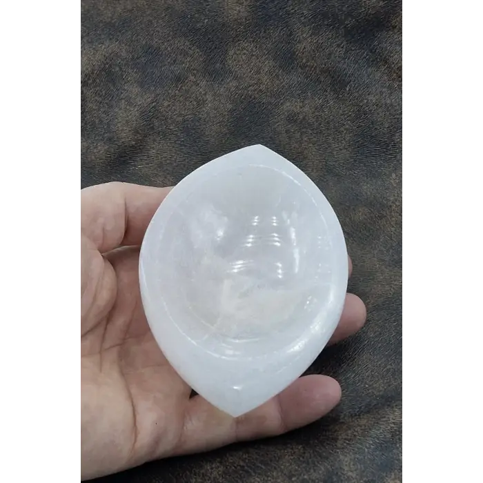 Enerji Çanağı Beyaz Selenit Oval Kase 45OV
