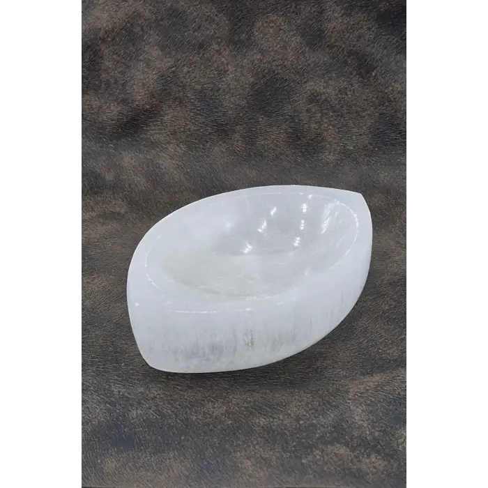 Enerji Çanağı Beyaz Selenit Oval Kase 45OV