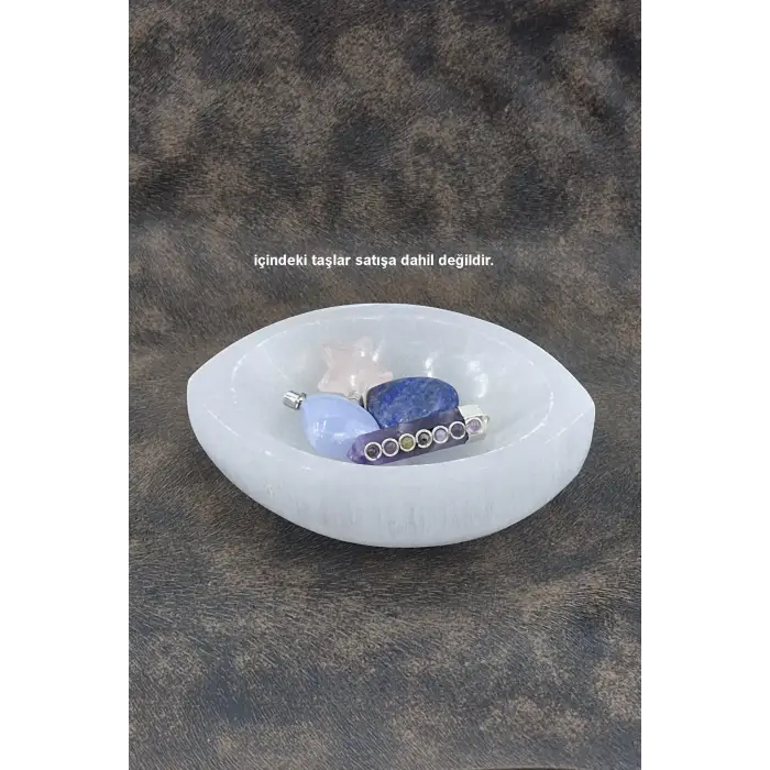 Enerji Çanağı Beyaz Selenit Oval Kase 45OV