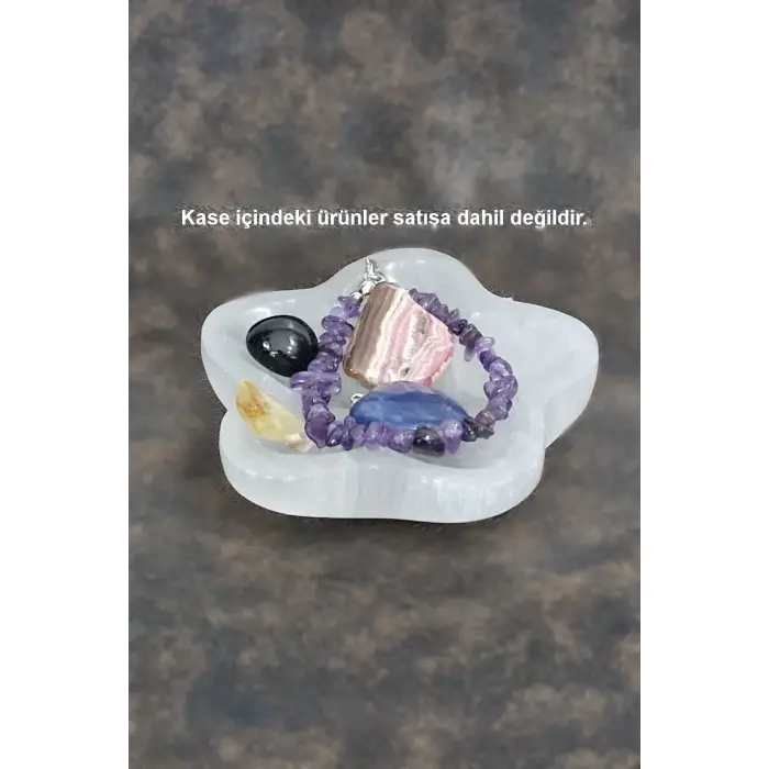 Enerji Çanağı Beyaz Selenit Yıldız Kase 45YI