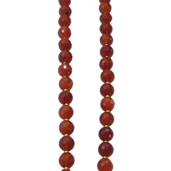 Karnelyan Akik Kolye 8mm Faset Kesim 308-4