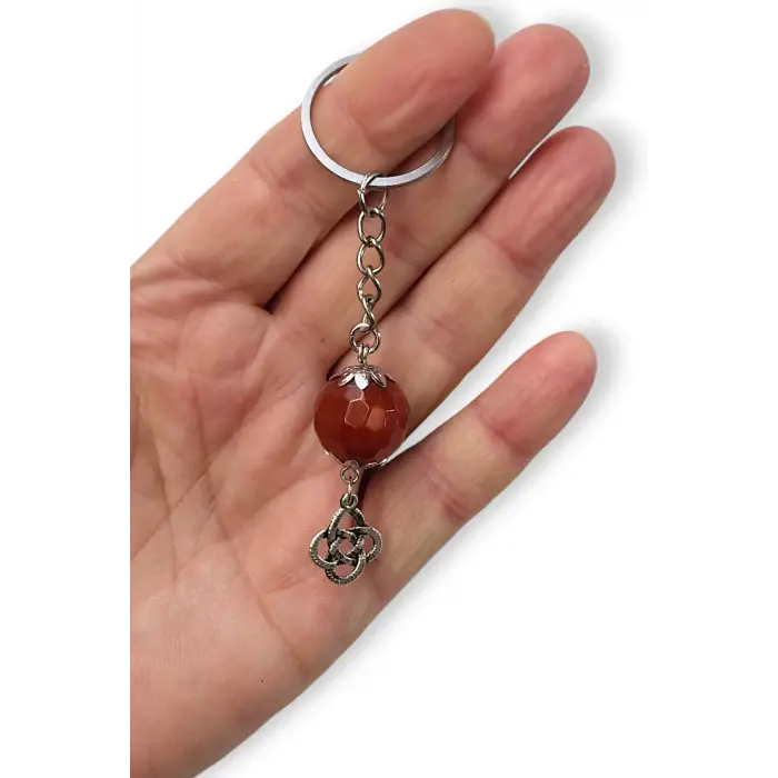 Faset Kesim Akik Taşı Anahtarlık 106-3