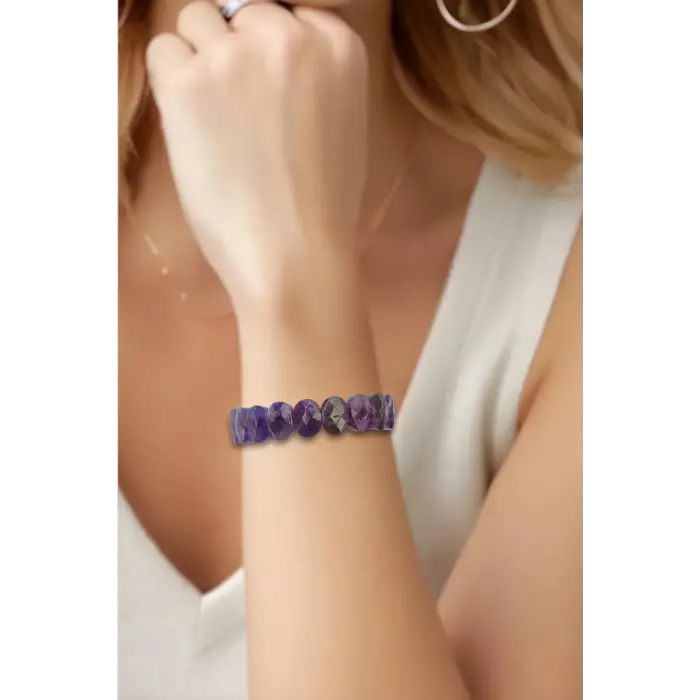 Faset Kesimli Ametist Bileklik 403-3