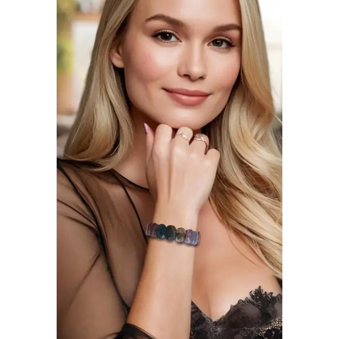 Faset Kesimli Hint Akiği Bileklik 424-4