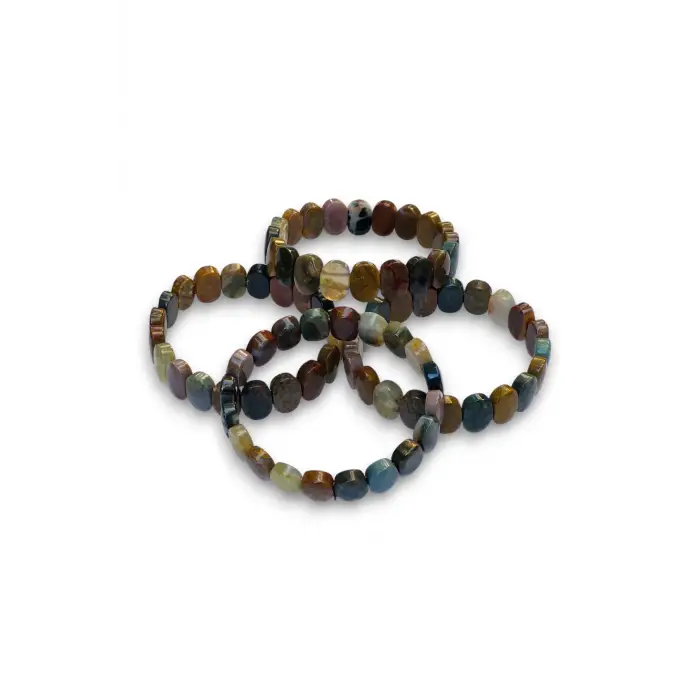 Faset Kesimli Ocean Jasper Bileklik Elastik Yapılı 529-1